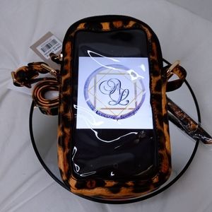 NWT Faux Leather Cellphone Messenger Bag